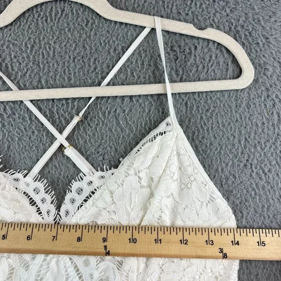 New Lulus Women's Dress White Lace Floral Overlay Size small - Picture 5 of 12